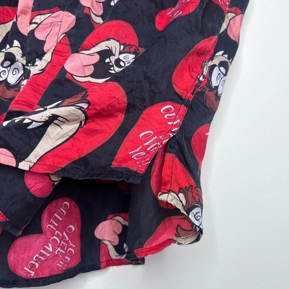 Vintage Disney Silk Boxer Shorts Tasmanian Devil Print Hearts Valentines XL - Picture 7 of 11